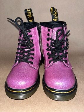 Toddler Girl's Dr Marten's Air Wair Journeys Pink 1460 Glitter Boots